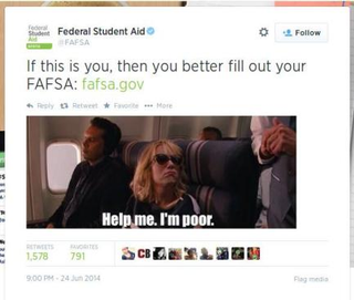 Illustration for article titled Social Media Gone Awry: FAFSA Tweet Mocks the Poor  Â